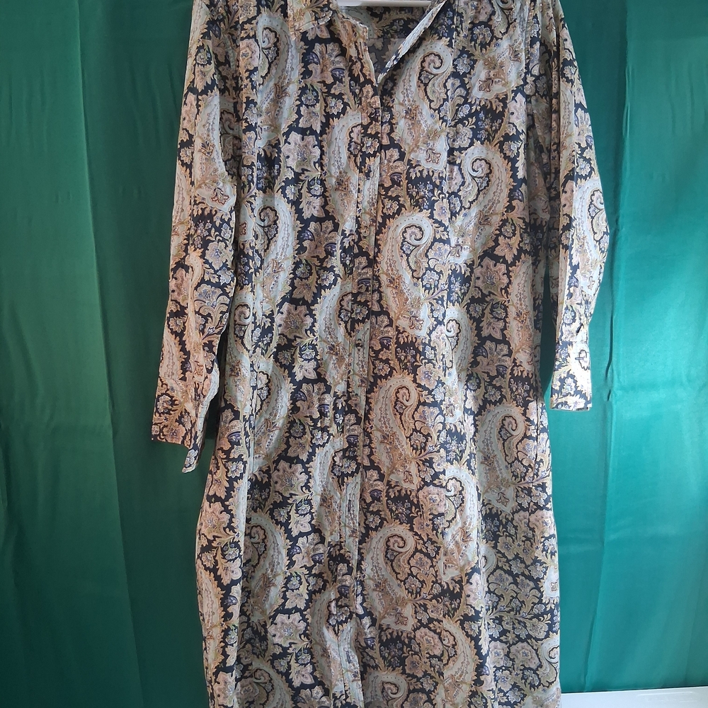 Talbots  Paisley Long Sleeve Midi Dress Size 20